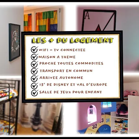 15' De Maison à Thème Avec Salle De Jeux Privée 6 Couchages 2 Wc Hébergement de vacances
